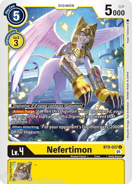 BT9-037 Nefertimon Uncommon Mint Digimon Card