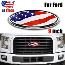 For Ford F-250 F-350 Ranger 9" Front Grill Tailgate Badge US Flag Oval Emblem