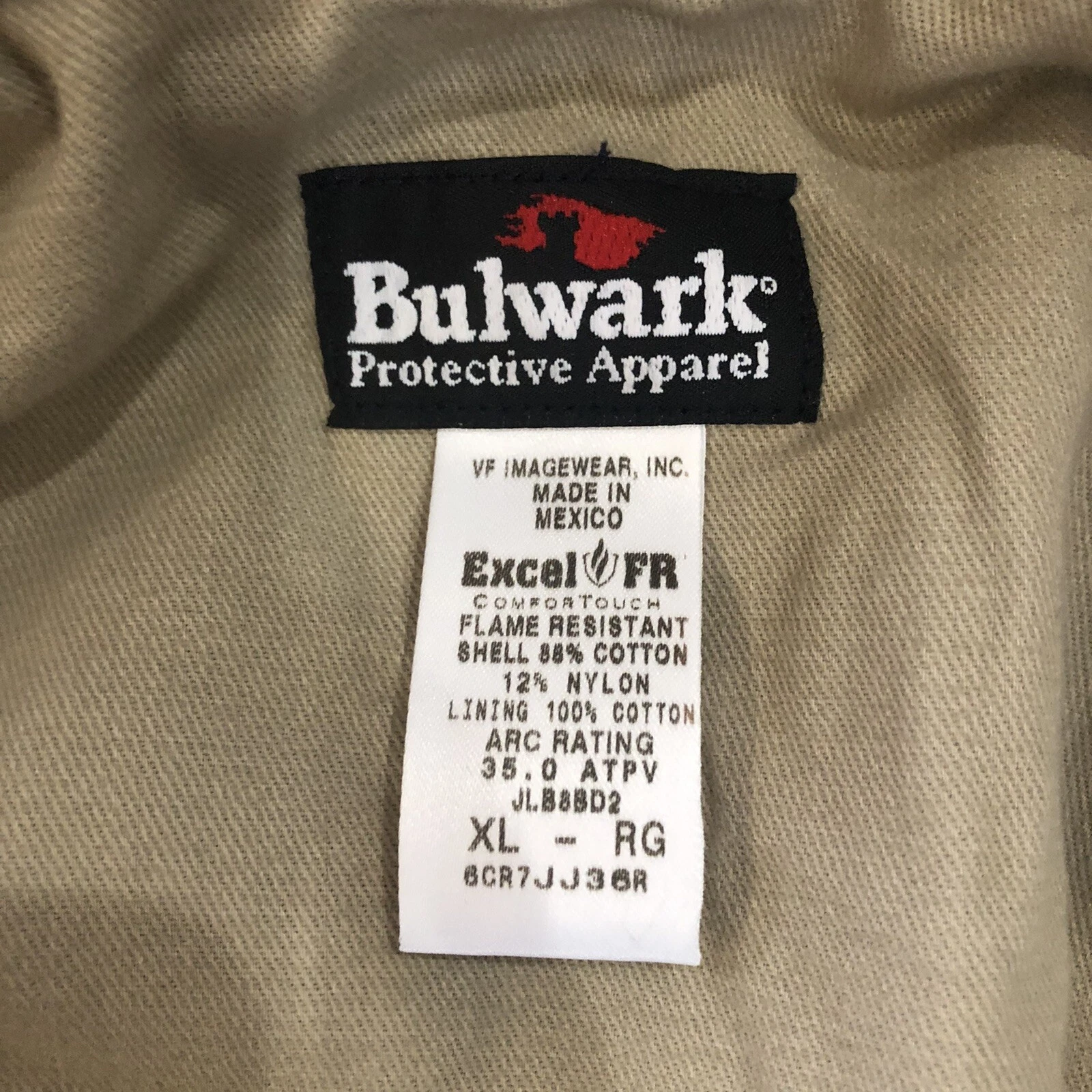 Bulwark Protective Apparel FR Brown Duck Lined Bomber Heavyweight Jacket Men XL image 10