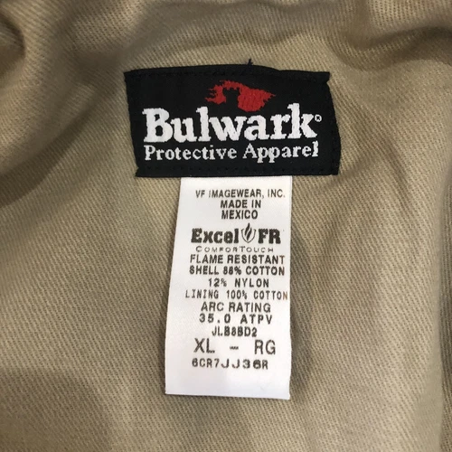 Bulwark Protective Apparel FR Brown Duck Lined Bomber Heavyweight Jacket Men XL image 10