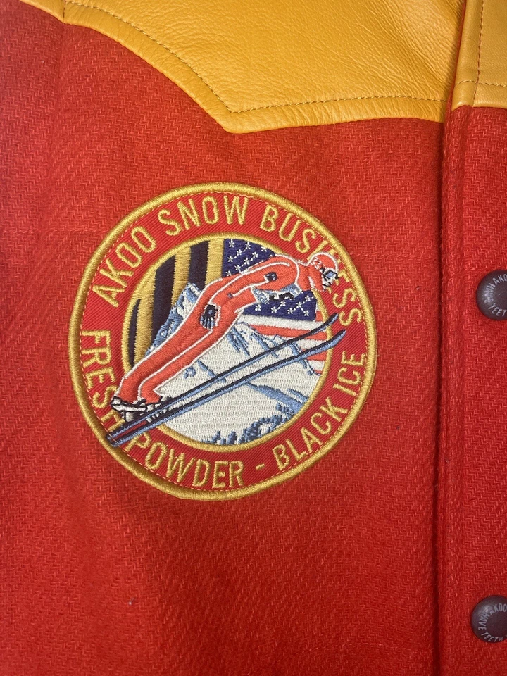 AKOO Estación de Esquí Hombre Abrigos Chaquetas Chalecos Mediano Chaleco Universitario Rojo Amarillo Foto 4 de 4