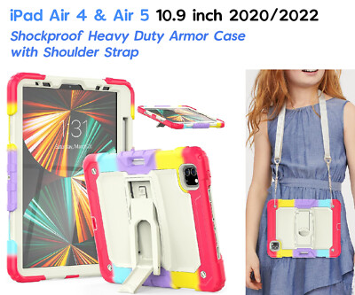 iPad Air 4/5 10.9 2020/2022 Heavy Duty Rugged Tough Armor Case mit Schultergurt