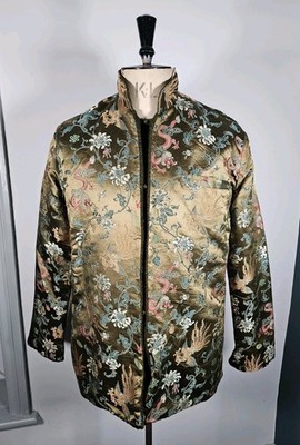 Himalayan Cashmere Company Chinese Brokat Jacke Herren Medium/Large Hand Made 