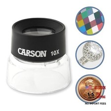 LumiLoupe 10X Power Black/Clear Stand Magnifier - Ambient Light - 1.0 Inch Lens