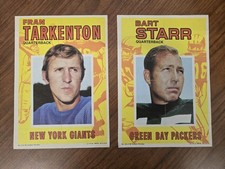 1971 TOPPS FOOTBALL POSTERS BART STARR & FRAN TARKENTON, PACKERS & GIANTS