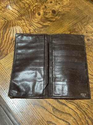 Vintage Harrods London Italian Leather Wallet Card Holder Checkbook Very Nice