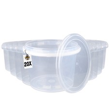 2l Eimer mit Deckel Transparent rund 20x Kunststoff lebensmittelecht luftdicht