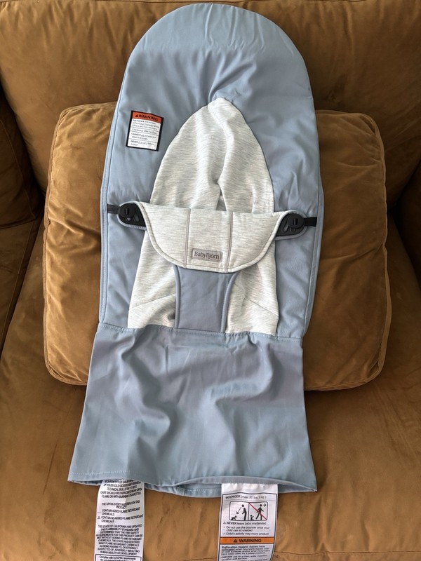 BabyBjörn Bouncer Bliss Gray Seat Cover Insert, Washable, Infant