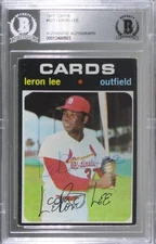 BAS 1971 Topps Leron Lee #521 Authentic Auto