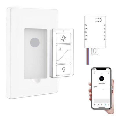 Smart Wireless Light Switch, Dimmer Switch & Receiver Kit No Wiring Wireless Rem