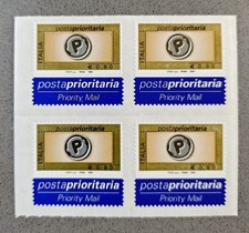 ITALY 2004 - PRIORITY POST 0.80 EURO QUARTINA RUBBER INTEGRAL MNH**