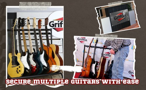 GRIFFIN 7 Guitar Rack Stand Storage - Multiple Support Floor Bass Holder Mount - Picture 8 of 13