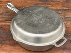 Griswold Cast Iron #90 Double Skillet/Chicken Fryer In Nickel Finish