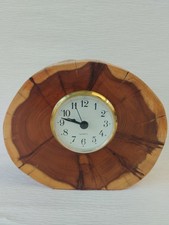 Vintage Unique Handmade Quartz Clock Cut From Tree Trunk 