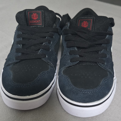 Element Kinder Skateschuh Leder Textil Schwarz Rot Weiß Größe 32.5 Low Top