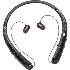 Bluetooth Headset Neckband Headphones Retractable Earbuds Wireless Earphones Mic