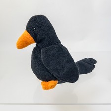 TY Beanie Baby - CAW the Black Crow (No Hang Tag - 1st Gen Tush tag - Worn)