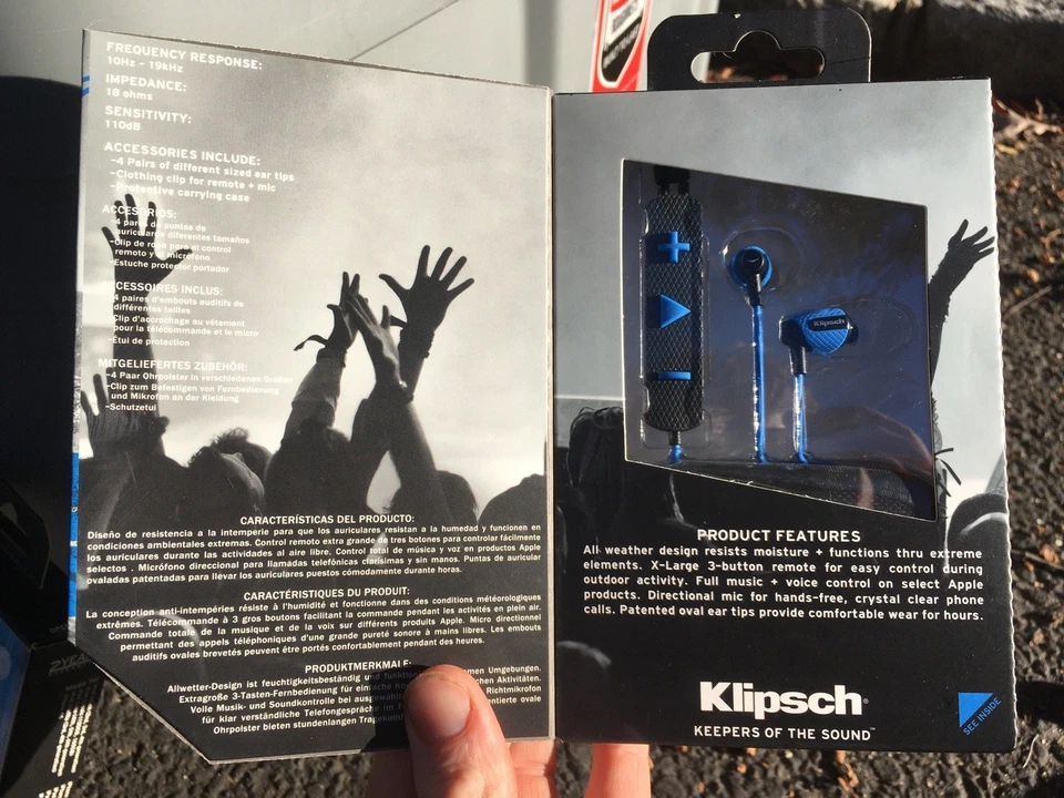 NEW & SEALED Klipsch Image S4i Rugged In-ear sports headphones (Blue) - Image 3 of 4