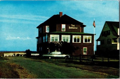 The Barnacle Guest House on Ocean Vintage Car Scenic Postcard
