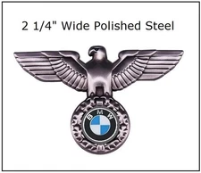 BMW / REICH EAGLE Badge - 2 1/4" Wingspan Polished Steel Pin  - Domed Emblem