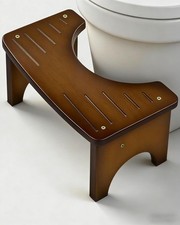 Bamboo Toilet Stool Squat Adult Wood Squatting Potty Adults Dual Non-Slip Poop