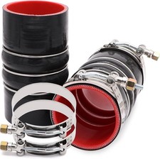 2PCS Silicone Charge Air Cooler Straight Hose 3 inch(76mm) 3 inches Black