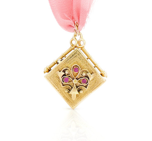 Antique, Victorian Ruby Locket, Antique, 14K