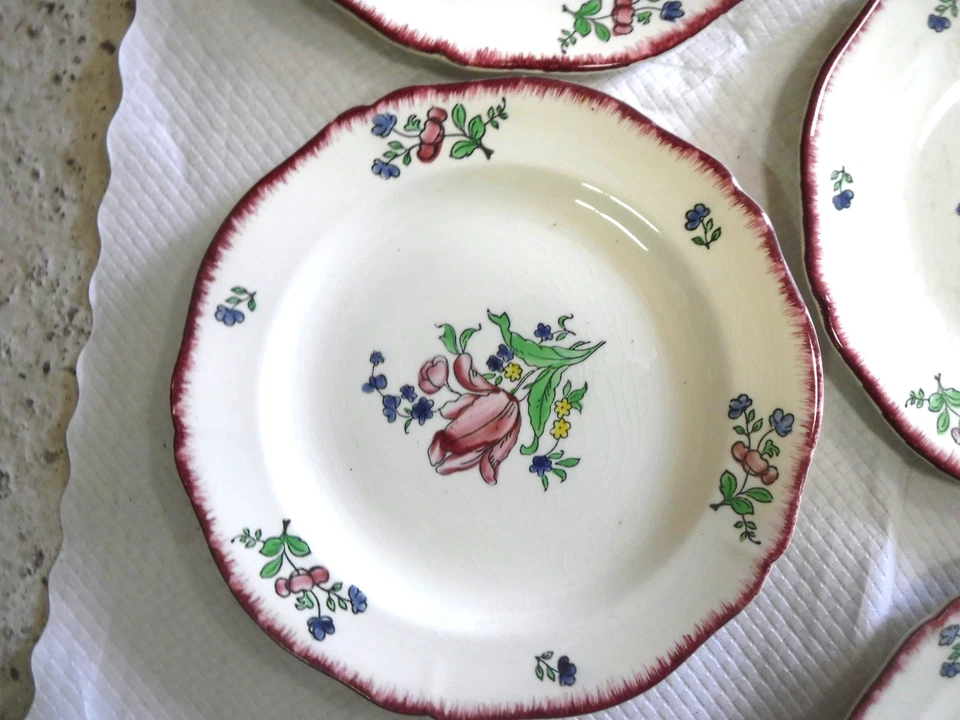 ASSIETTES  GIEN - MODÈLE LORRAINE - LOT DE 6 - DIAMÈTRE 24,5 - Photo 3/4