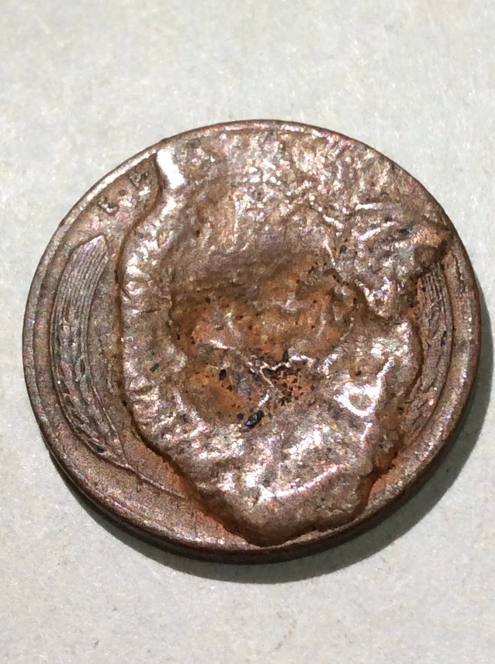 Incredible Massive Die Cud Break 1950 Wheat Penny- Biggest Die Break I’ve Seen! - Image 2 of 4