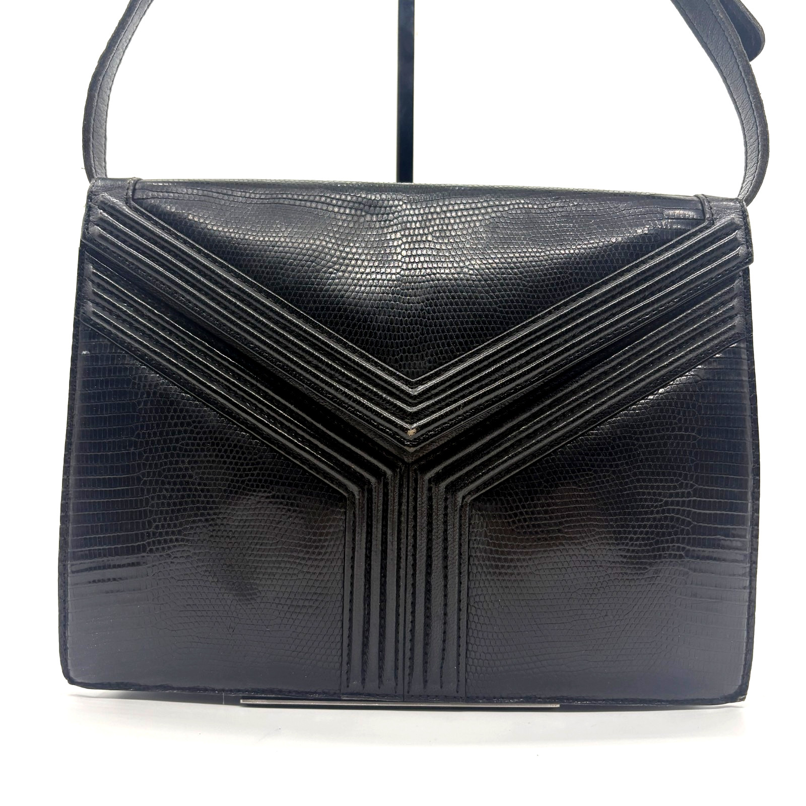 Yves Saint Laurent Shoulder Bag Black Leather Vintage Purse Authentic