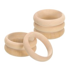 Wooden Rings for Crafts, 6Pcs 87mm - Unfinished Macrame Rings for DIY Making
