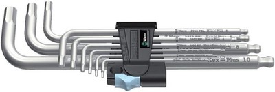 Wera - 5022720001 Stainless 3950 PKL/9 Ball-point Metric Hex-Plus Ergonomic L-