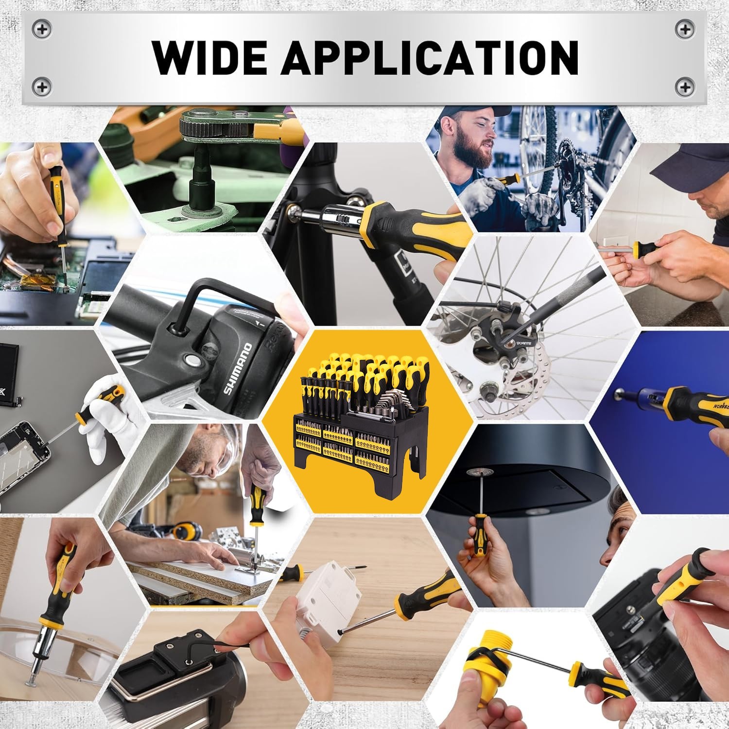 118-Piece Magnetic Screwdriver Set with Plastic Holder Racking, Screwdriver Set
