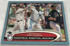 2012 Topps Baseball Active AL Wins Leaders Wakefield Sabathia Wal-Mart Blue #212