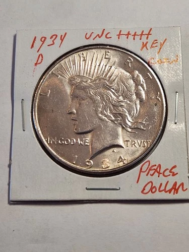 1934 D UNC+++ SILVER PEACE DOLLAR HARD TO FIND THIS NICE
