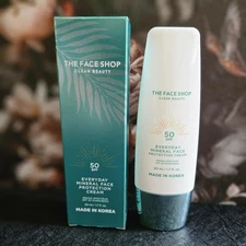 THE FACE SHOP Everyday Mineral Face Protection Cream Sunscreen SPF 50  1.7oz NEW