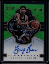 2017-18 Panini Select Basketball George Gervin #SIG-GG Signatures Neon Green /65