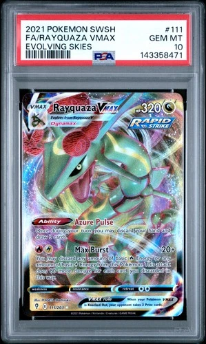 2021 Pokemon Evolving Skies #111 Fa/Rayquaza Vmax PSA 10