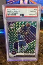 2020 Panini Mosaic LeBron James #81 Green Swirl 8/10 (Kobe) PSA 10 GEM MINT