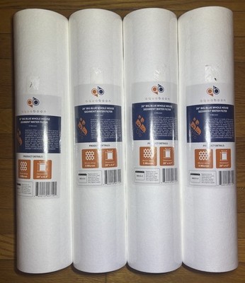 4 AquaBoon 20'' x 4.5'' Big Blue Whole House Sediment Water Filters 5 Micron