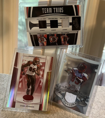 LOT of (3) 2007 CHAD JOHNSON |  Material Cards - Nice Lot | 2 of  3 - SERIALIZED