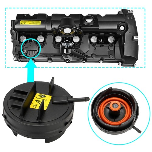 For 06-13 BMW 128i 328i 328xi 528i 528xi X3 X5 Z4 N52 2.0L-3.0L PCV Valve Cover - Picture 2 of 19