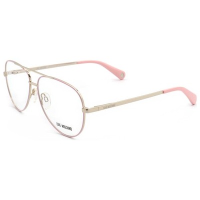 Love Moschino Women's Aviator 56mm Eyeglasses Frames Pink Gold MOL531/SAM-35J