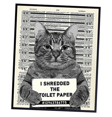 Guilty Cat Wall Decor - Cat Wall Art - Dictionary Art - Humorous Poster, 8x10