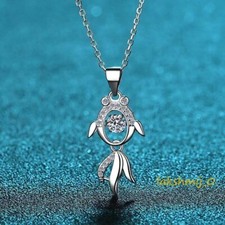 Women's Pretty Jewelry Pendant 1.24CT Round Cut Diamond 14K White Gold Finish