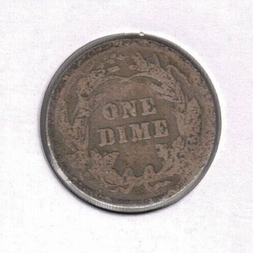 1909 Philadelphia Barber Circulated Dime 10 Cents Silver Coin! - Image 2 of 2