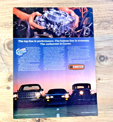 CARTER VERGASER 80er Jahre - RAHMENBARE ORIGINAL USA AMERICAN OLDTIMER WERBUNG