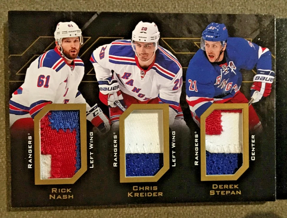 2015-16 UD Black Sixes Relics Booklet Premium Nash,Kreider,Stepan,Hayes,Zuc,Lund - Image 2 of 4