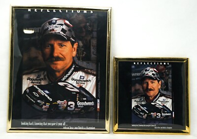 Two Dale Earnhardt #3 Goodwrench ''Racing Reflections'' 10''X8''/6''X6'' Plaque Photos