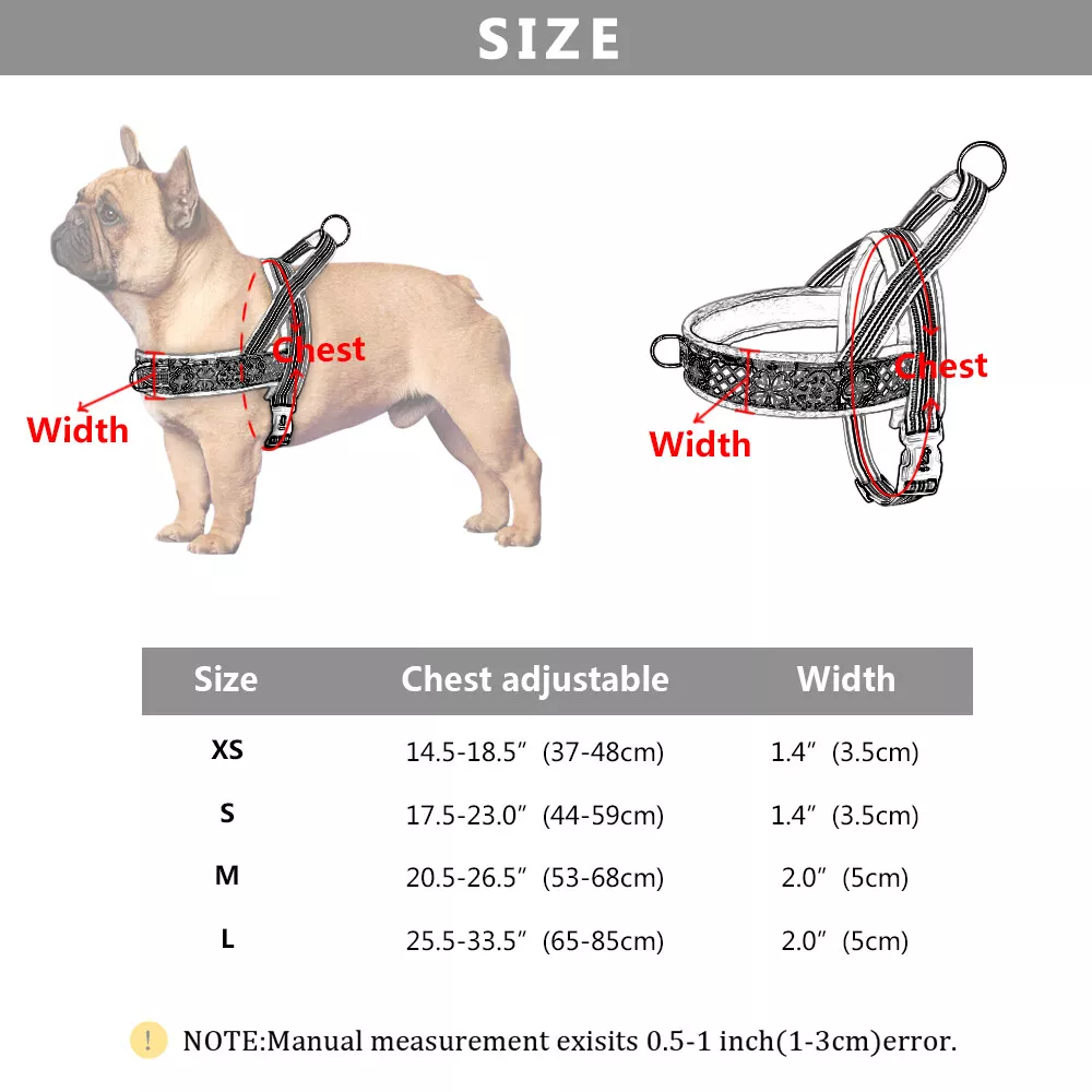 Bulldog harness size top